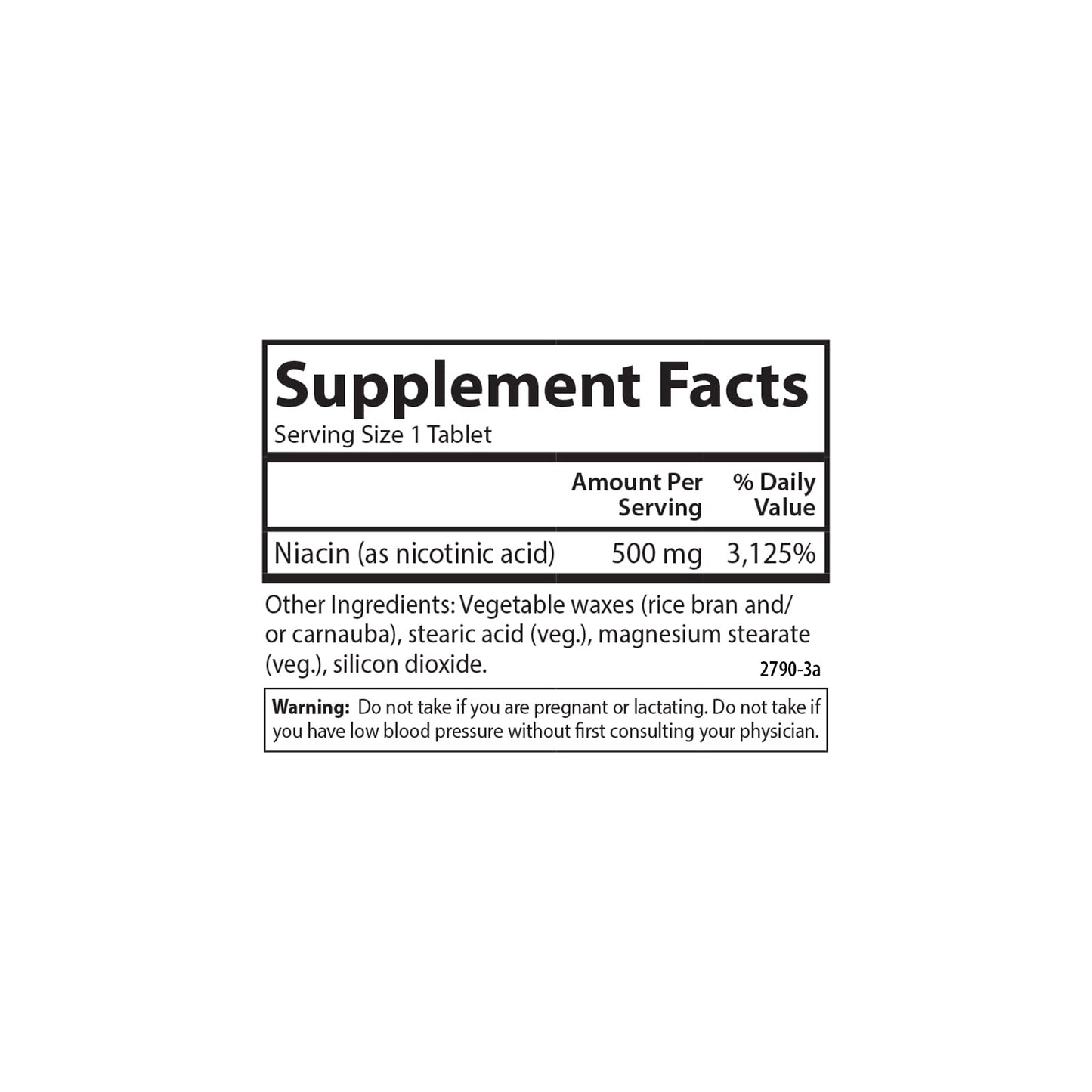 Suplemento vitamina b3 Niacin-Time Carlson frasco 50 tabletas