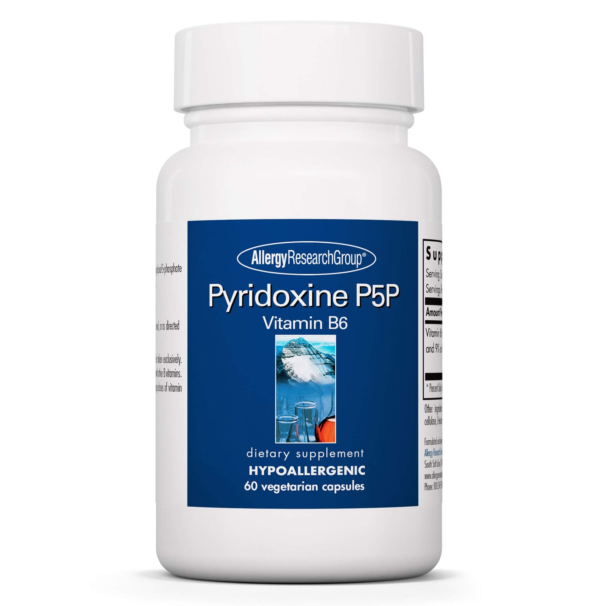 Suplemento vitamina B6 activa Pyridoxina P5P Allergy Research Group