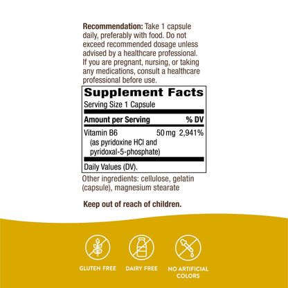 Suplemento de vitamina B6 para metabolismo y energía