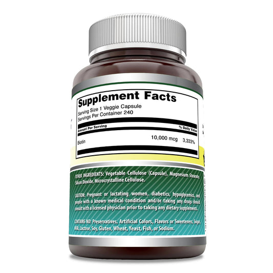 Suplemento vitamina b7 Amazing Formulas biotina 240 cápsulas