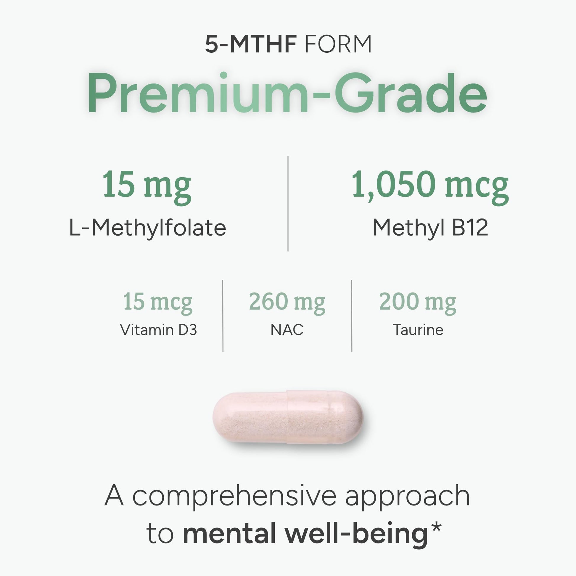 Suplemento vitamina B9 L-Metilfolato 15 mg 30 cápsulas