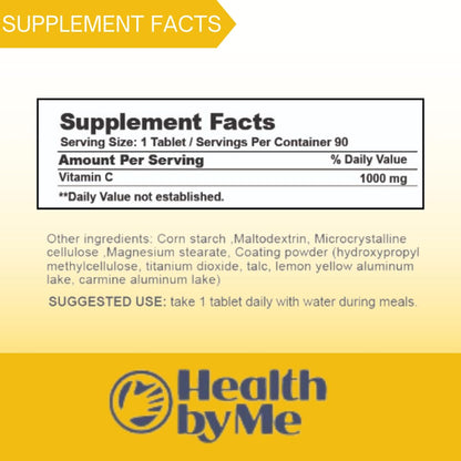 Suplemento vitamina c 1000mg 180 tabletas para salud y colágeno