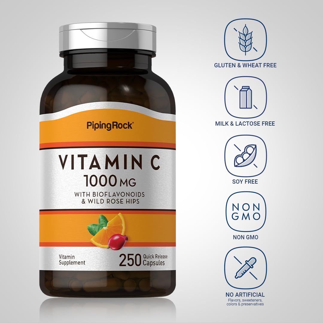 Suplemento vitamina c 1000mg piping rock sin gluten