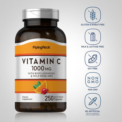Suplemento vitamina c 1000mg piping rock sin gluten