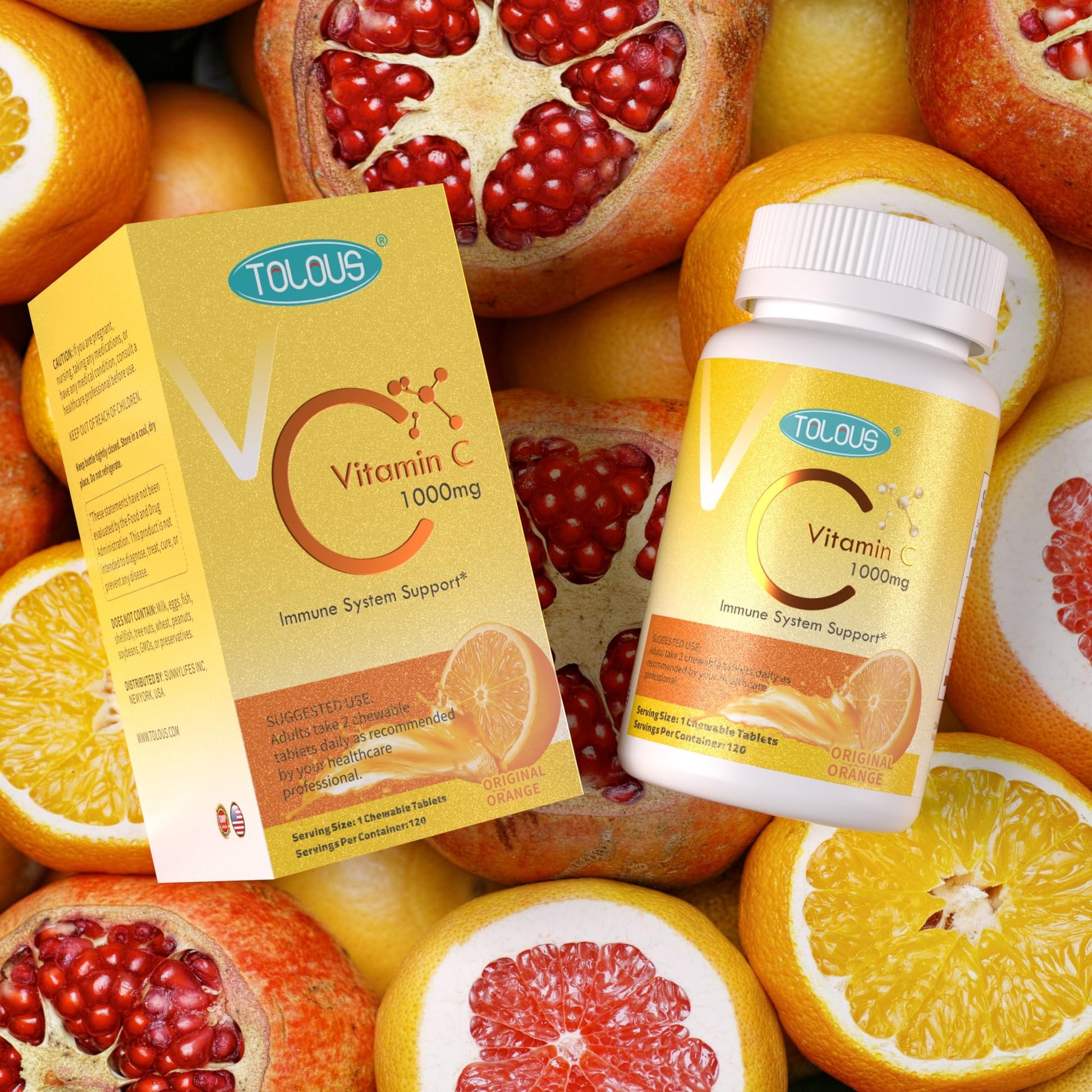 Suplemento vitamina C TOLOUS en envase para 60 días