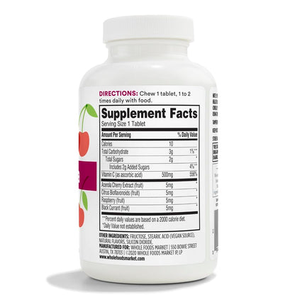 Suplemento vitamina c y acerola 365 Whole Foods Market