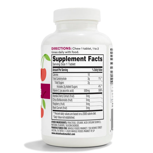 Suplemento vitamina c y acerola 365 Whole Foods Market