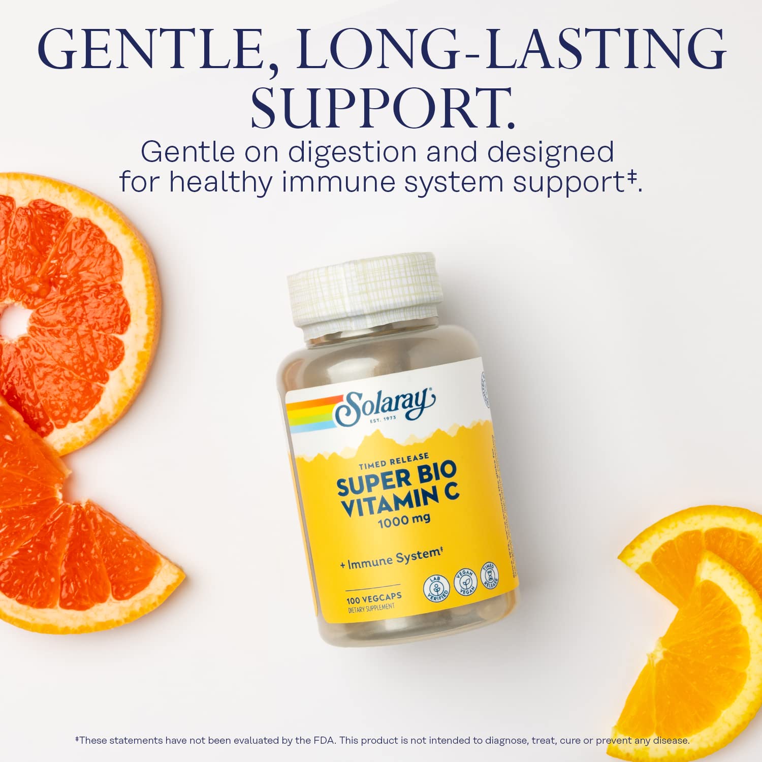 Suplemento vitamina c amortiguada solaray con bioflavonoides