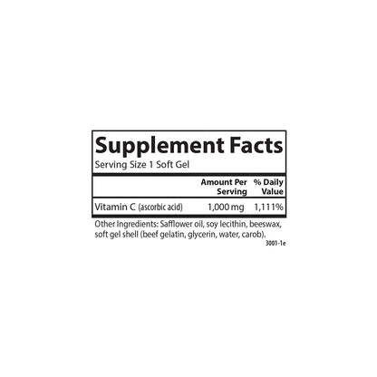 Suplemento vitamina C Carlson C-Gels 1000mg para salud dental