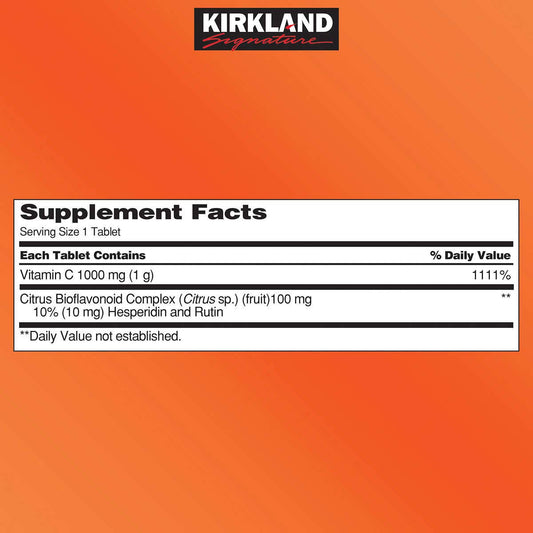 Suplemento Vitamina C Kirkland Signature antioxidante 1000 mg tabletas