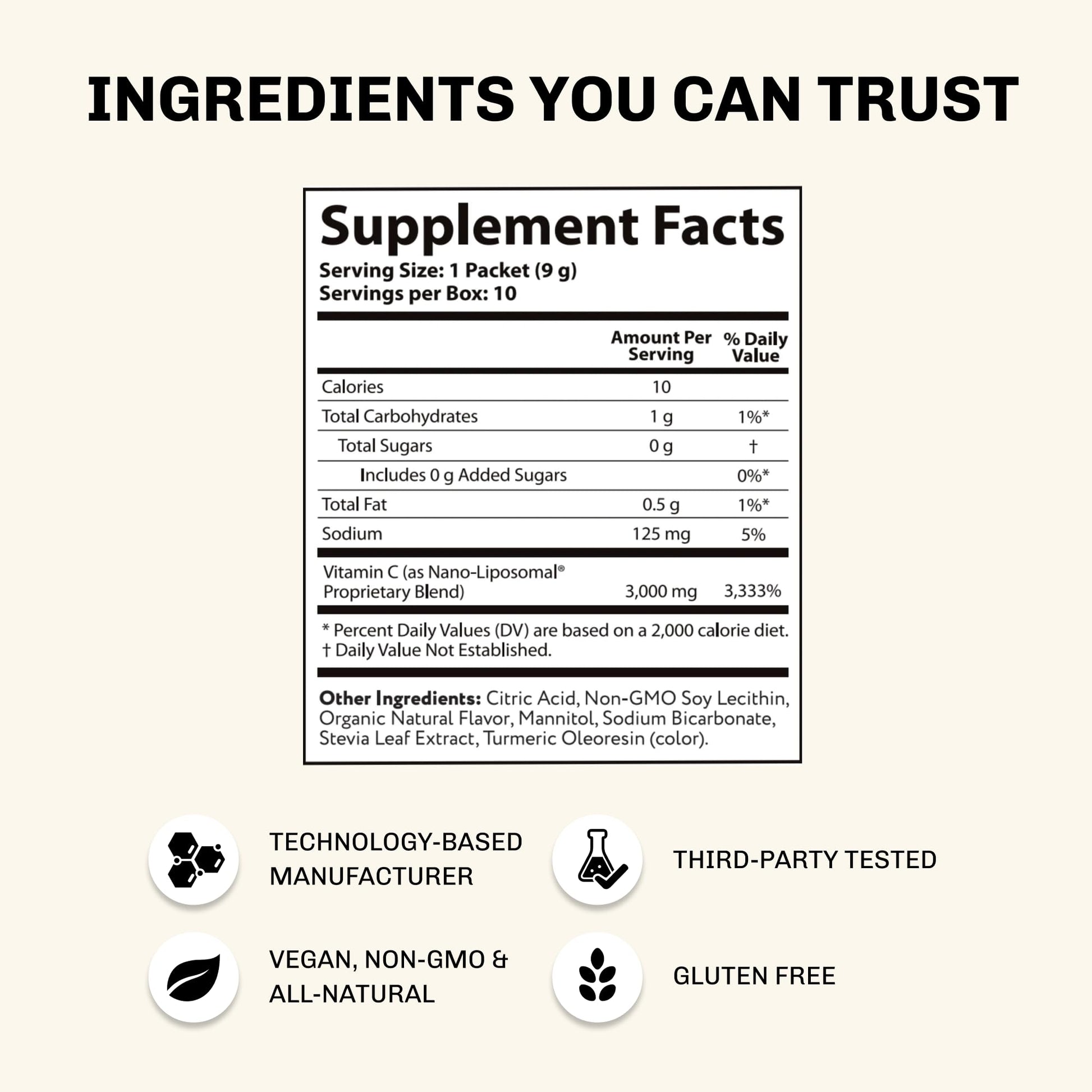 Suplemento vitamina C liposomal Aurora Nutrascience sobres prácticos