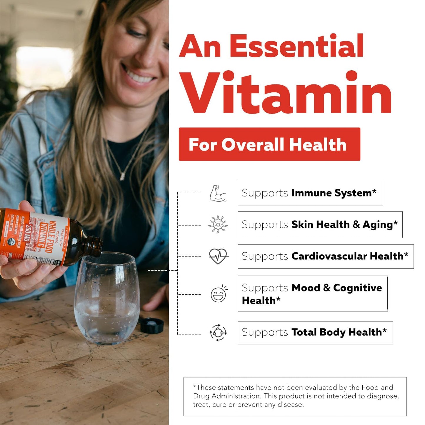 Suplemento vitamina C líquida orgánica Triquetra Health