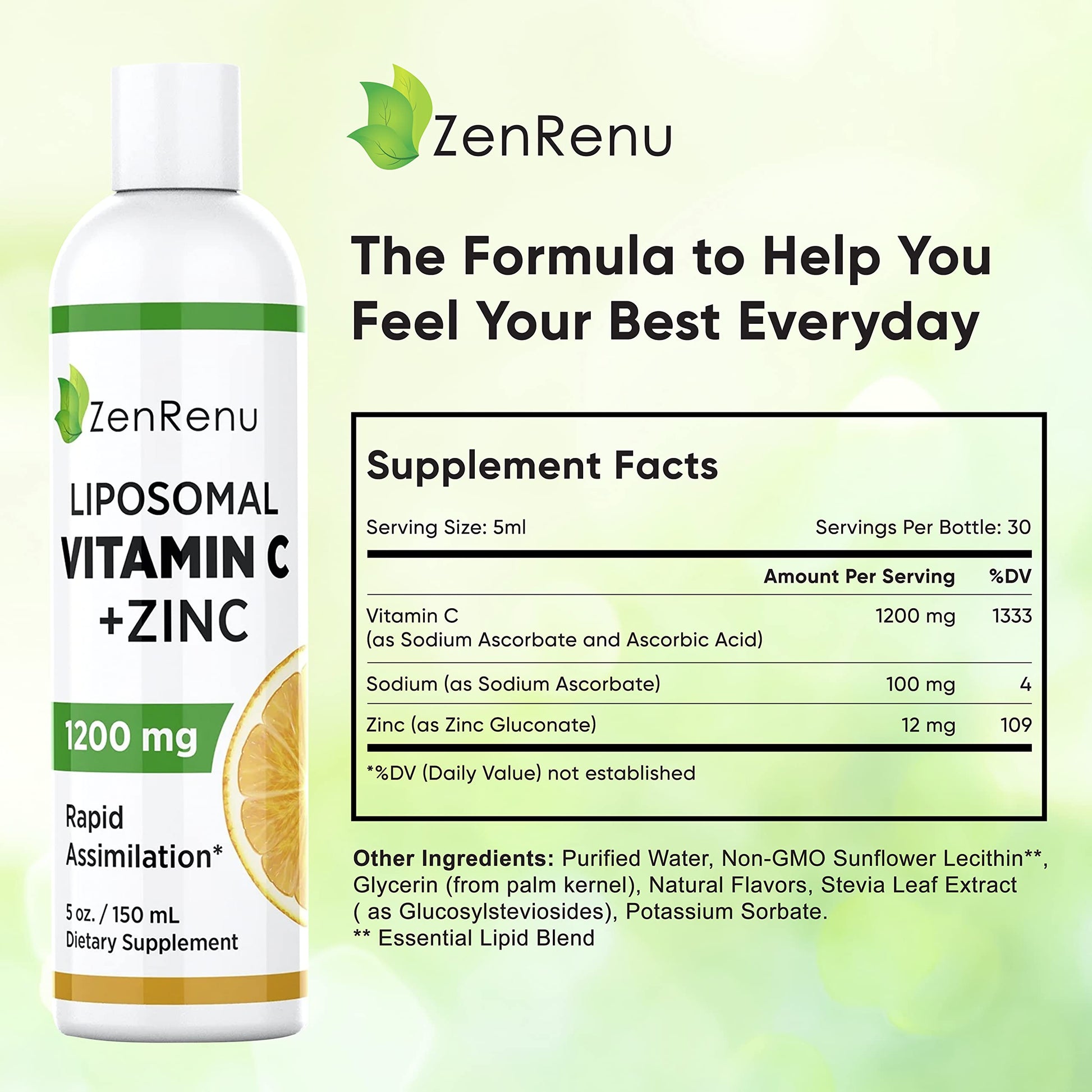 Suplemento vitamina c líquido melocotón zenrenu