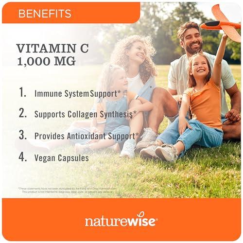 Suplemento vitamina c naturewise cápsulas blancas