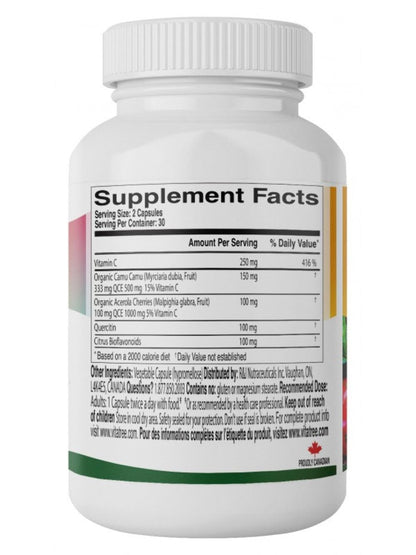 Suplemento orgánico de vitamina C Vitatree con Acerola y Camu Camu