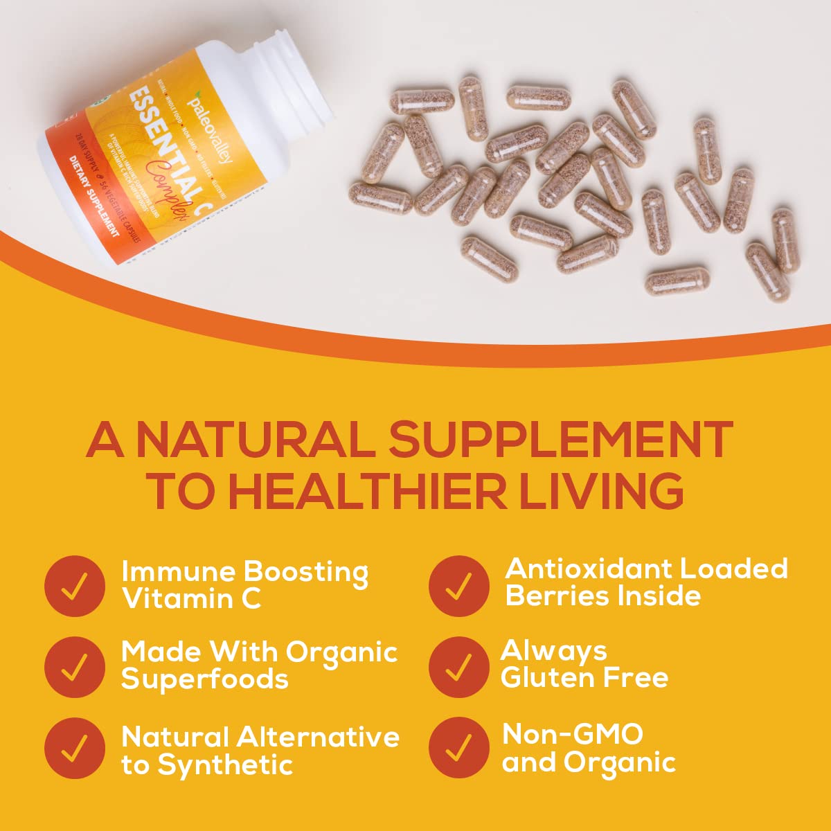 Suplemento vitamina c Paleovalley antiácido orgánico