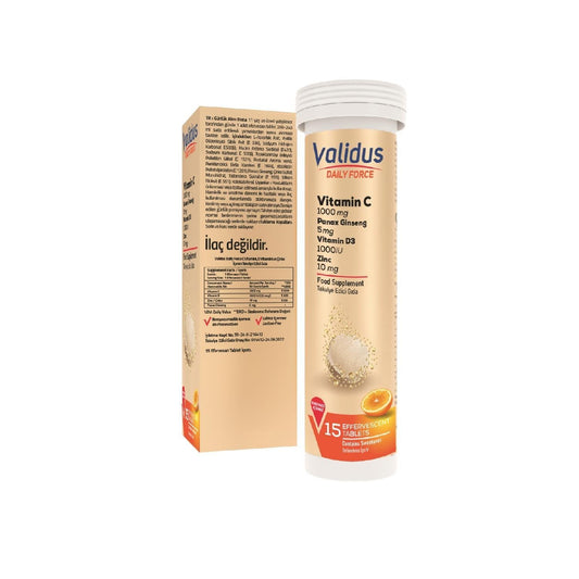 Suplemento vitamina c zinc ginseng y vitamina d3 Validus