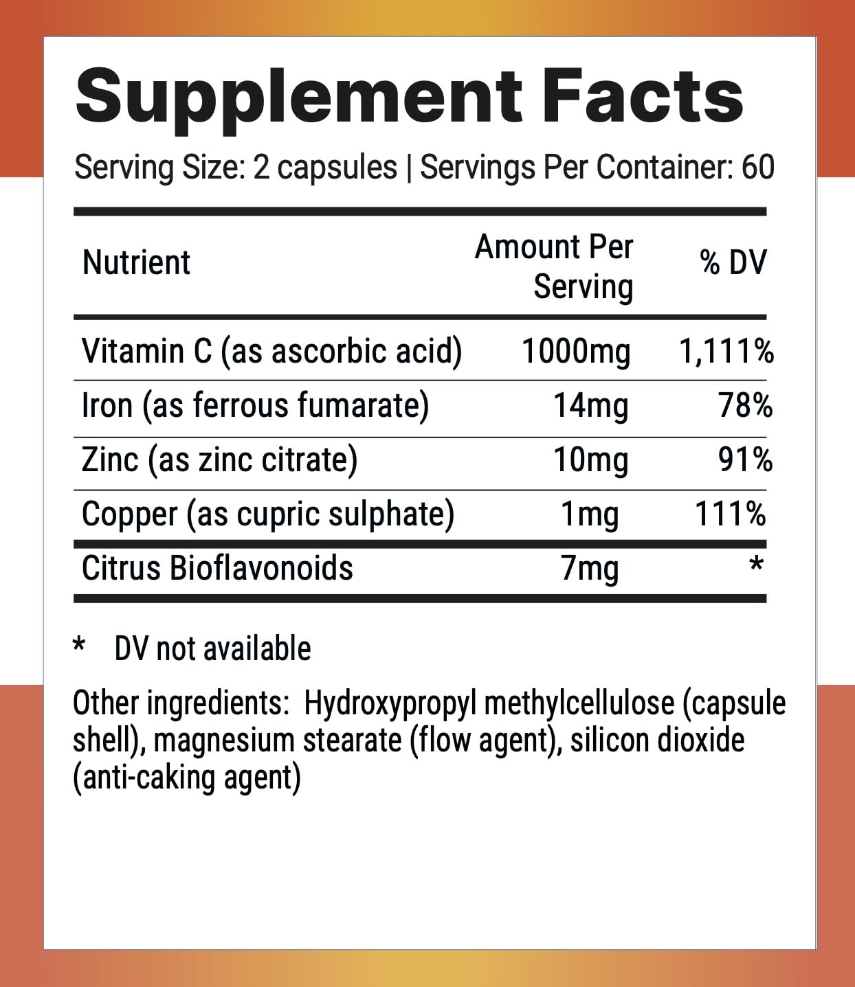 Suplemento de vitamina C y zinc Nutri-Align
