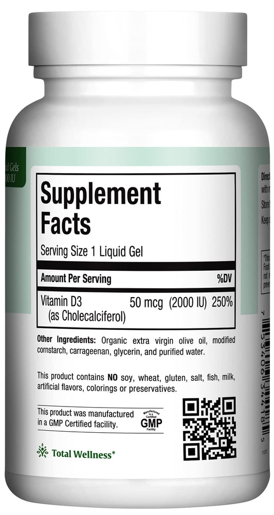 Suplemento vitamina D3 2000 UI Maxi Health Kosher
