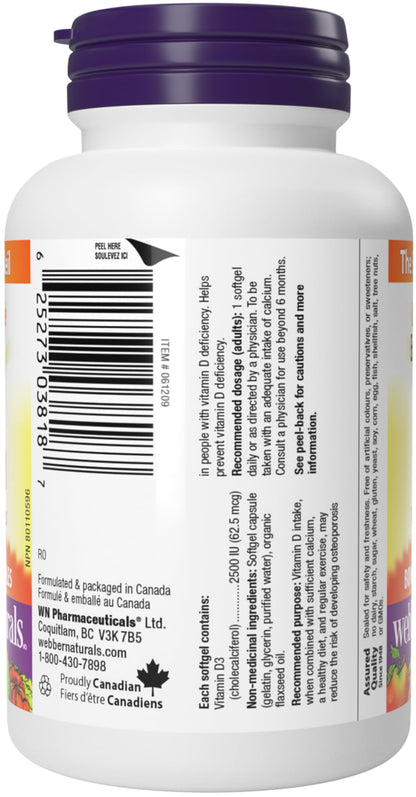 Suplemento de vitamina d3 2500 iu 180 cápsulas