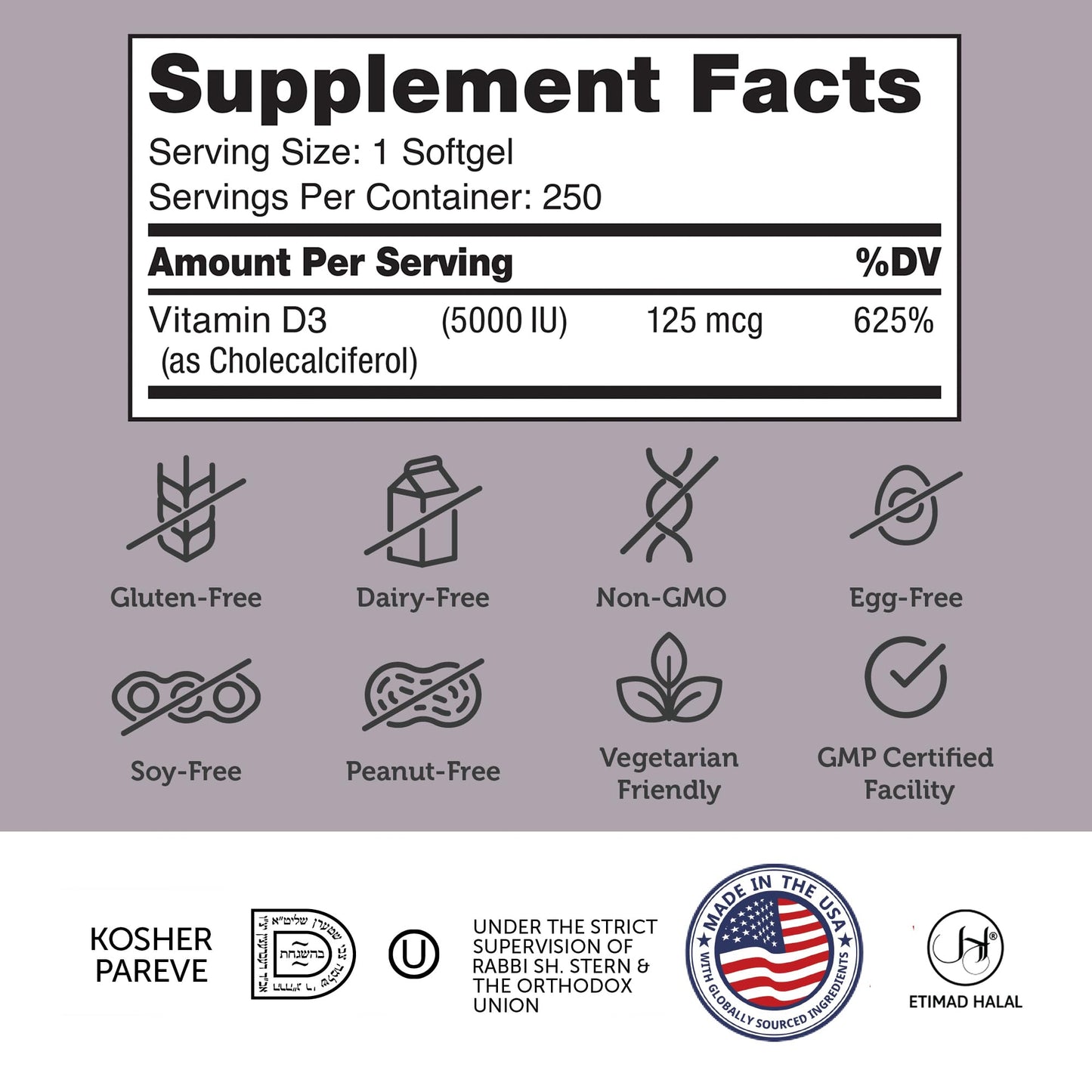 Suplemento vitamina d3 5000 ui cápsulas respaldo saludable