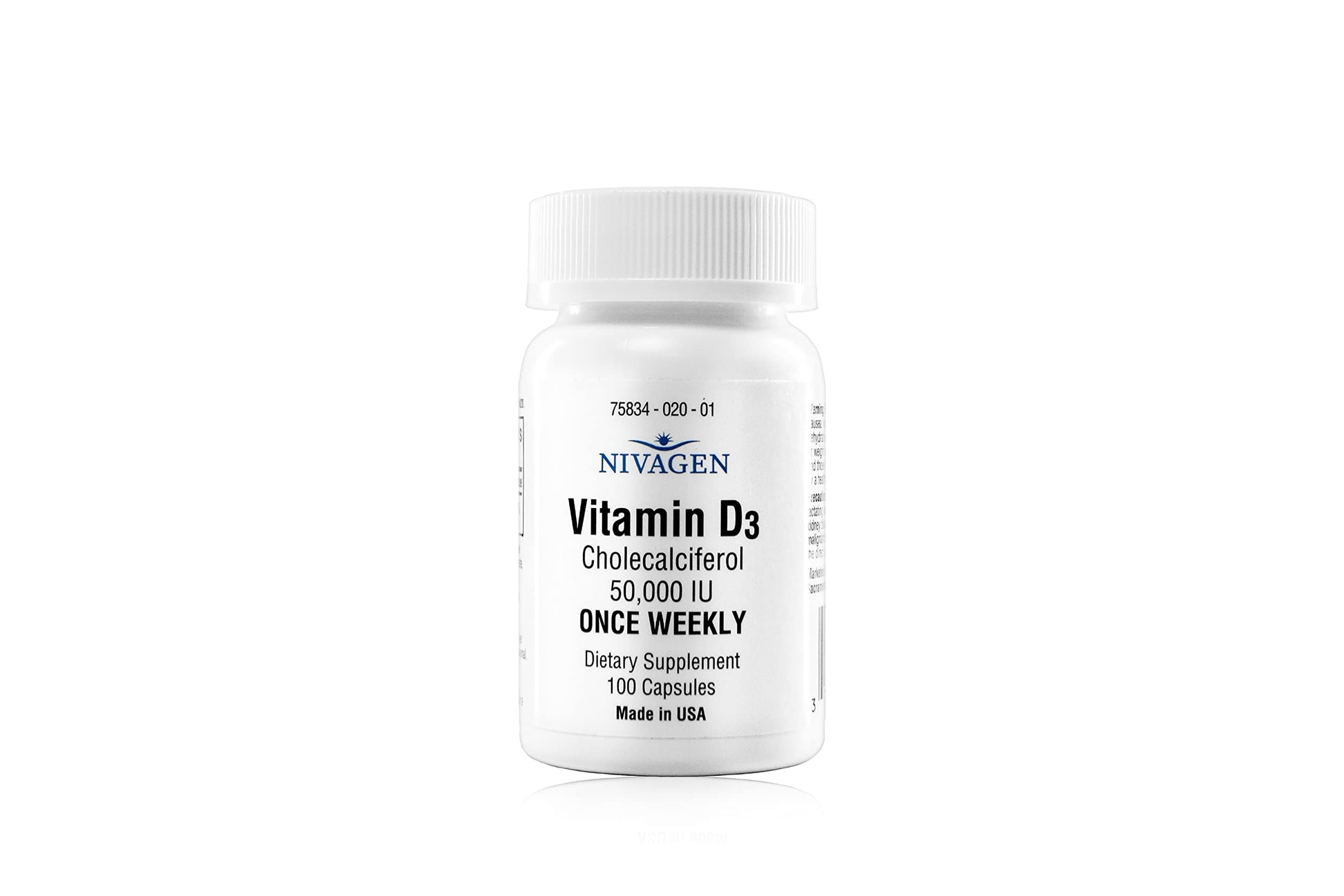 Suplemento Vitamina D3 50000 UI Nivagen vista alta