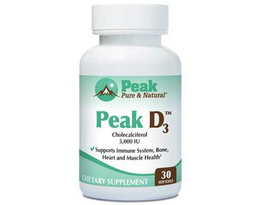 Suplemento vitamina D3 5000 UI Peak Pure & Natural frasco