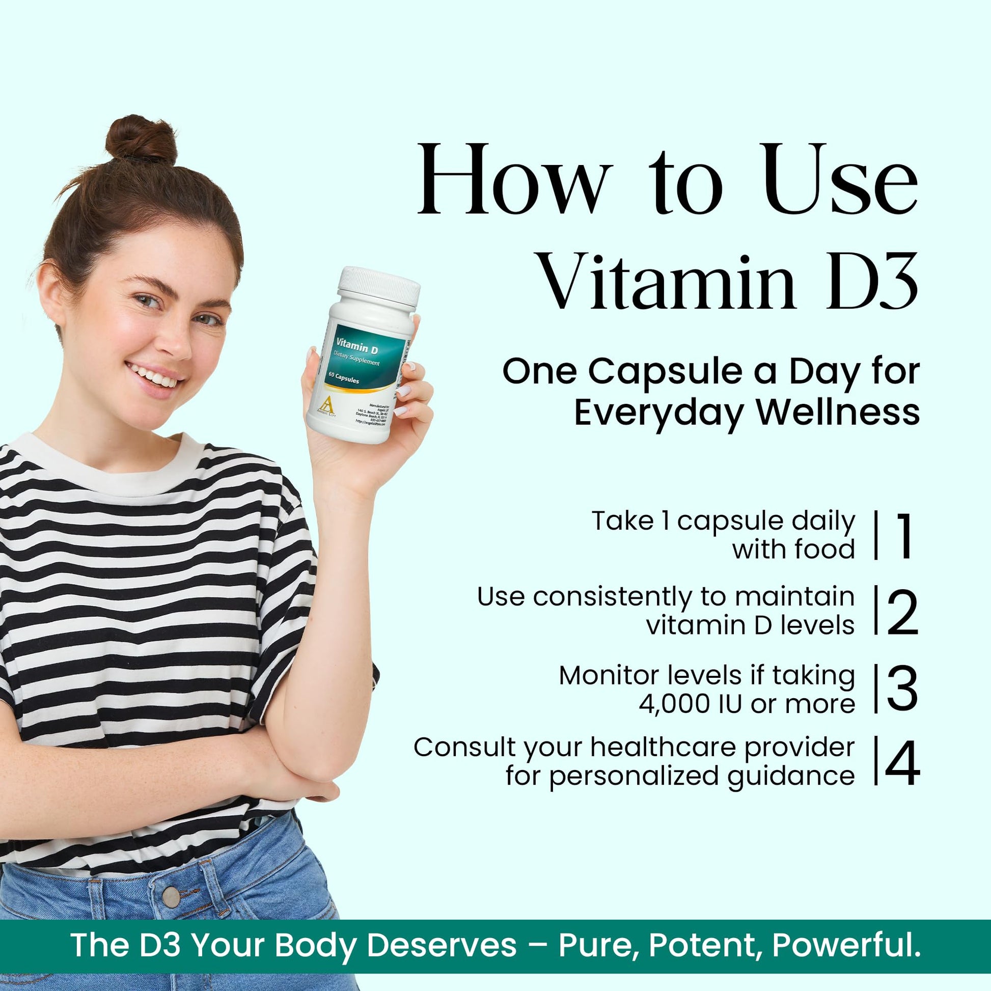 Suplemento vitamina D3 Angelic Lift testado certificado GMP