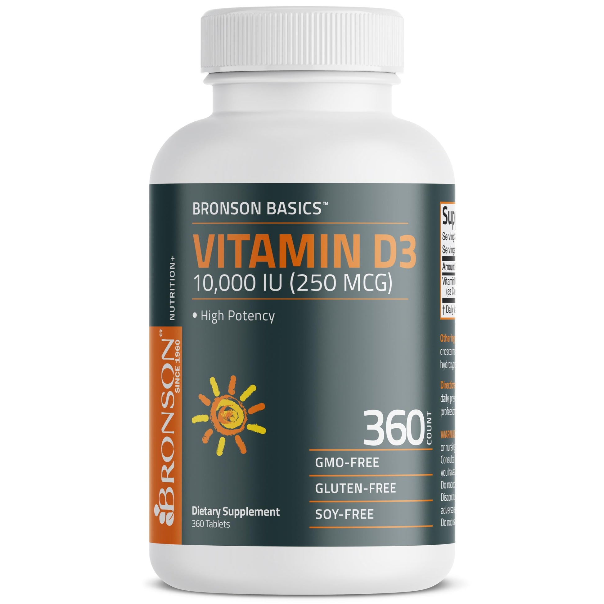 Suplemento vitamina d3 bronson 10,000 ui para adultos