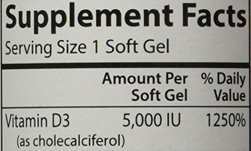 Suplemento de vitamina D3 en cápsulas blandas de Carlson Labs