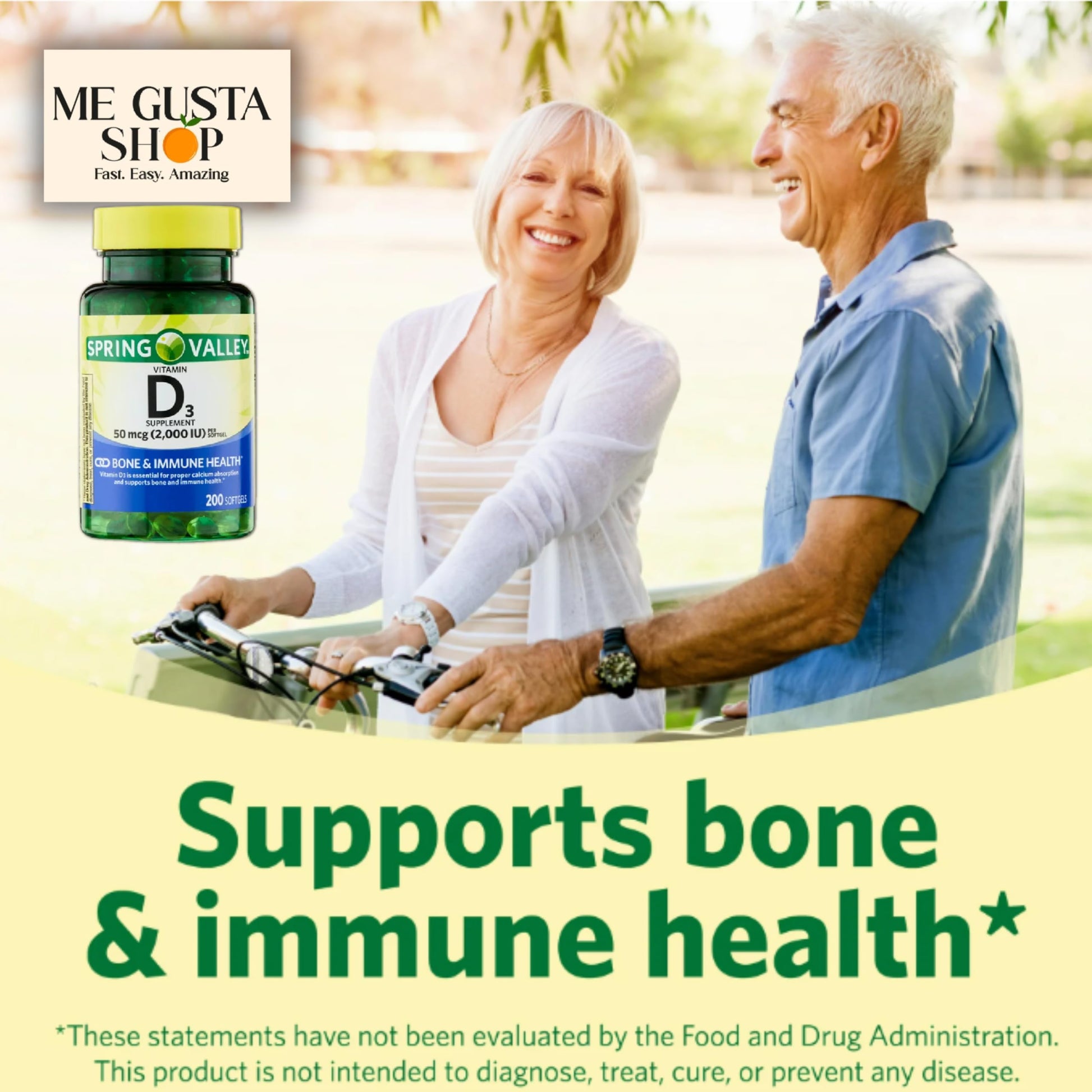 Suplemento de vitamina D3 en cápsulas Spring Valley frasco