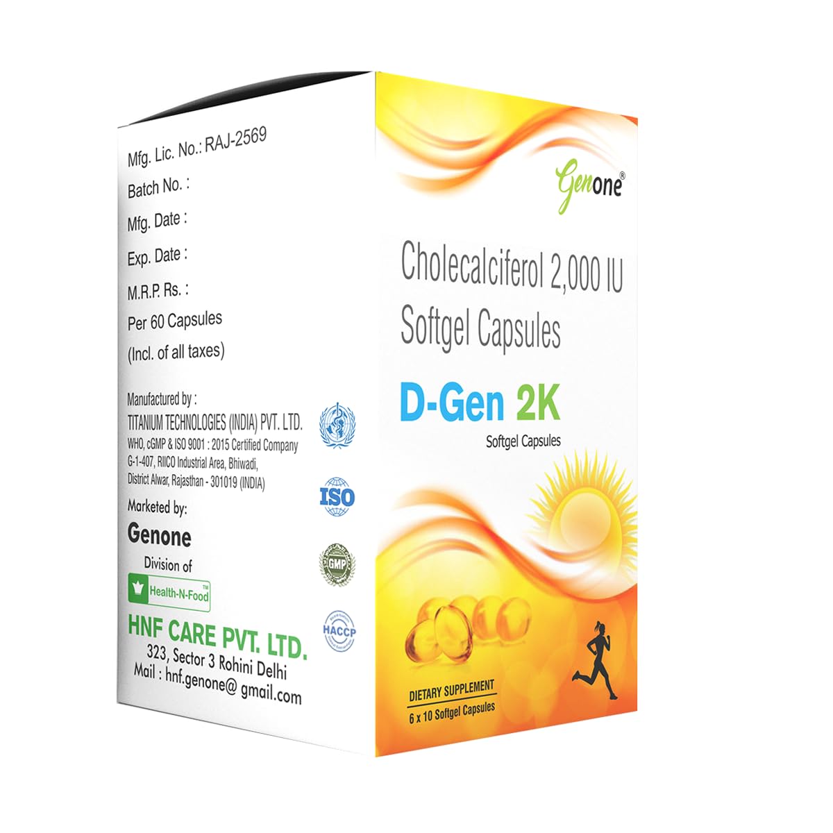 Suplemento vitamina d3 genone dgen 2k para sistema inmunológico