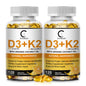 Suplemento vitamina d3 k2 120 capsulas vegano natural