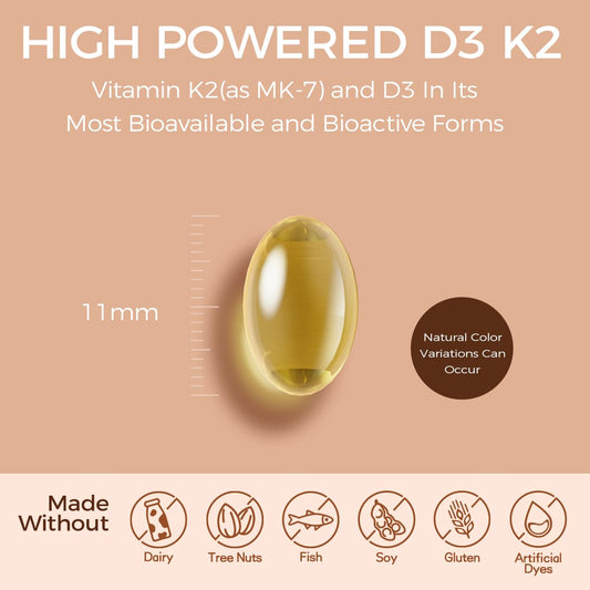 Suplemento vitamina d3 k2 aceite coco nutrisphere 365 softgels
