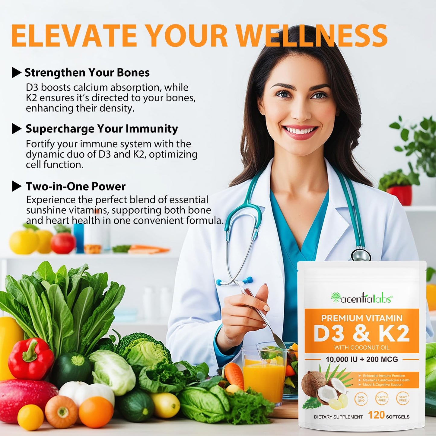 suplemento vitamina d3 k2 con aceite de coco