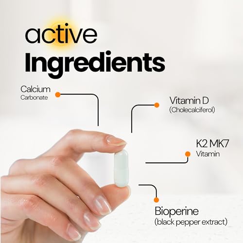 Suplemento vitamina d3 k2 con bioperina para mejor absorción