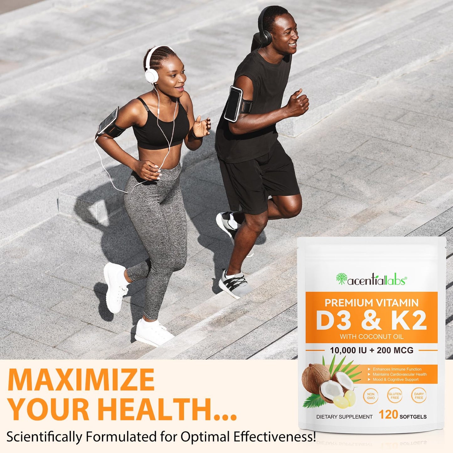 suplemento vitamina d3 k2 flasture 120 cápsulas caja