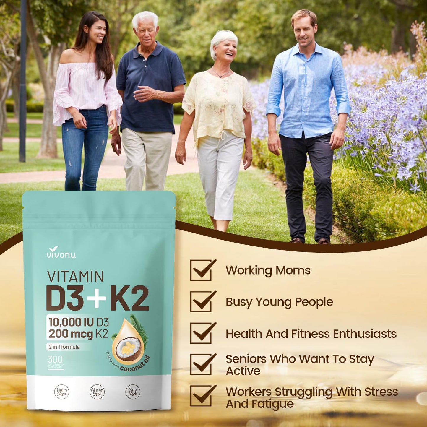 Suplemento Vitamina D3 K2 MK-7 en blister
