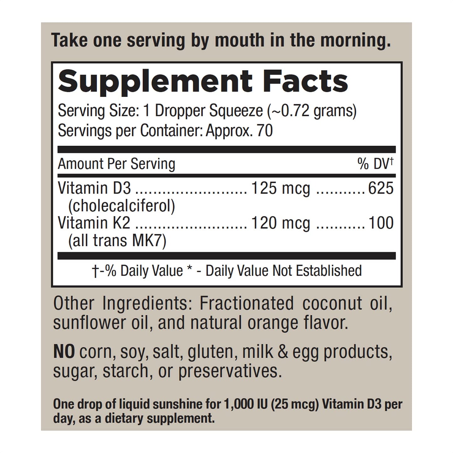 Suplemento vitamina d3+k2 Mt Angel envase líquido