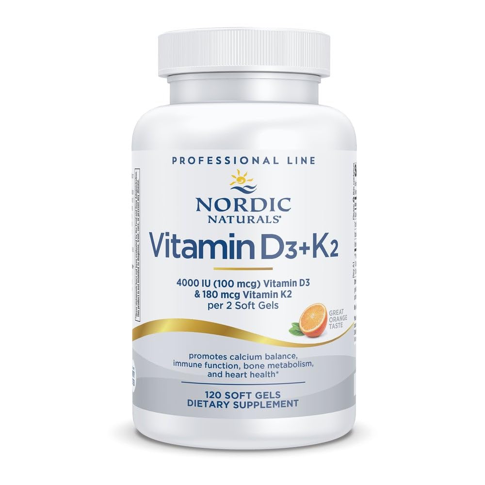 Suplemento vitamina d3 y k2 Nordic Naturals cápsulas blandas