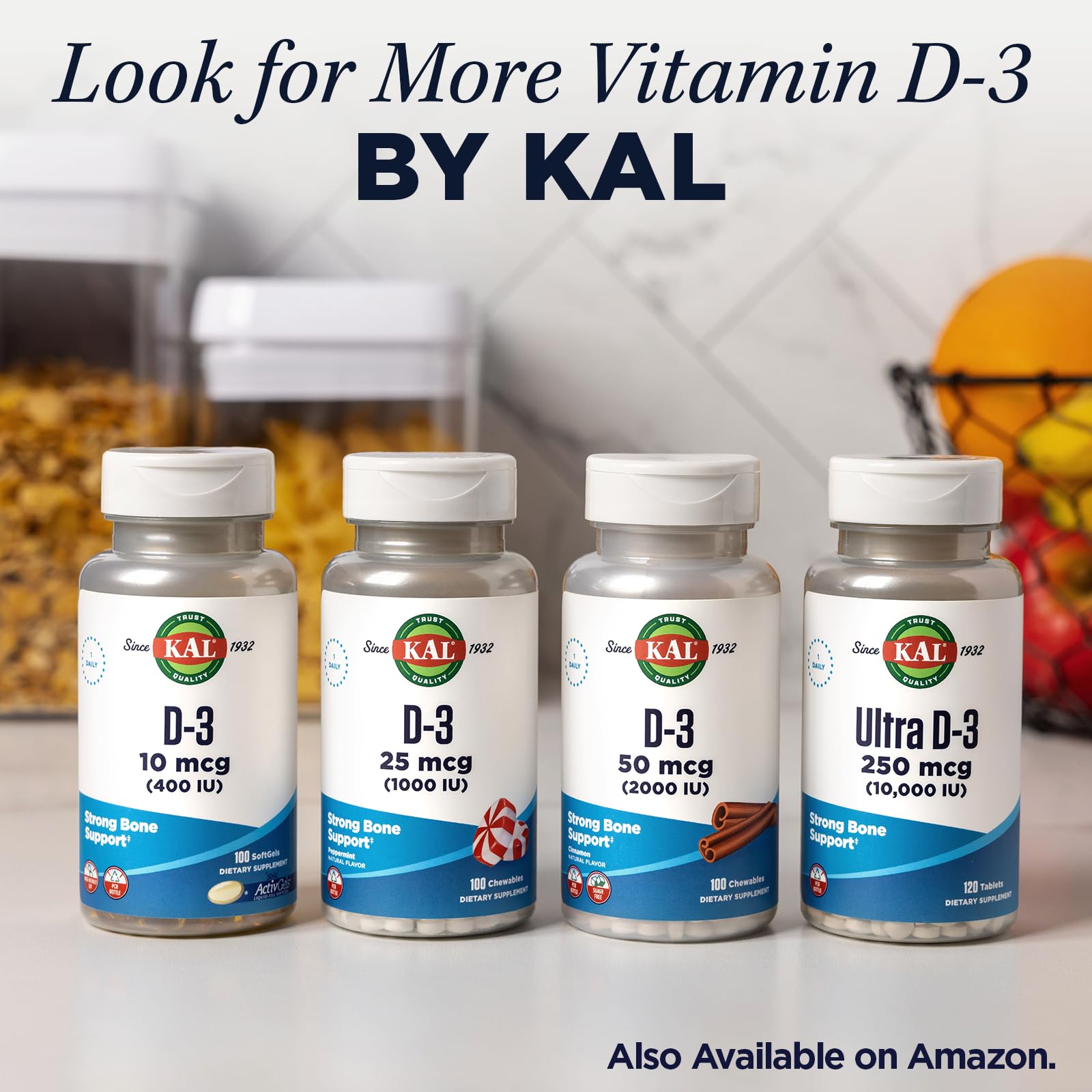 Suplemento vitamina D3 KAL 590 porciones