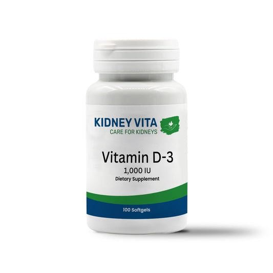 Suplemento vitamina d3 kidney vita 1000 ui 100 cápsulas blandas