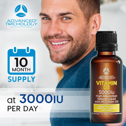 Suplemento líquido vitamina d3 sabor cítrico advanced trichology