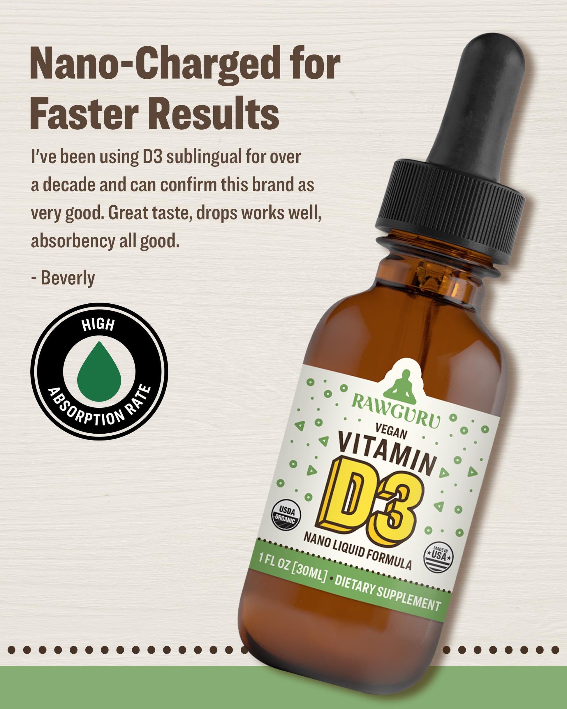 Suplemento RawGuru complejo vitamina D3 con minerales trazas