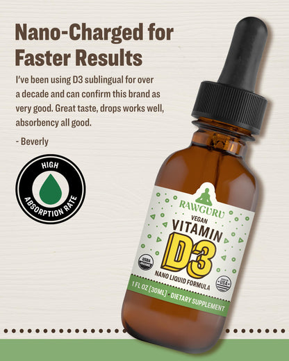 Suplemento RawGuru complejo vitamina D3 con minerales trazas