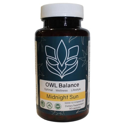 Suplemento premium vitamina D3 OWL Balance Midnight Sun D3