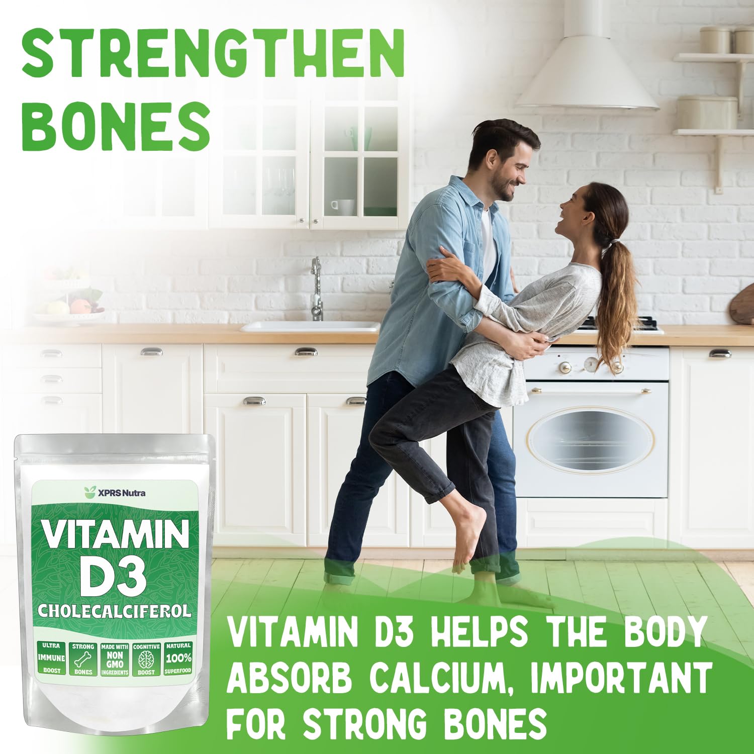 suplemento vitamina d3 polvo sin sabor para huesos