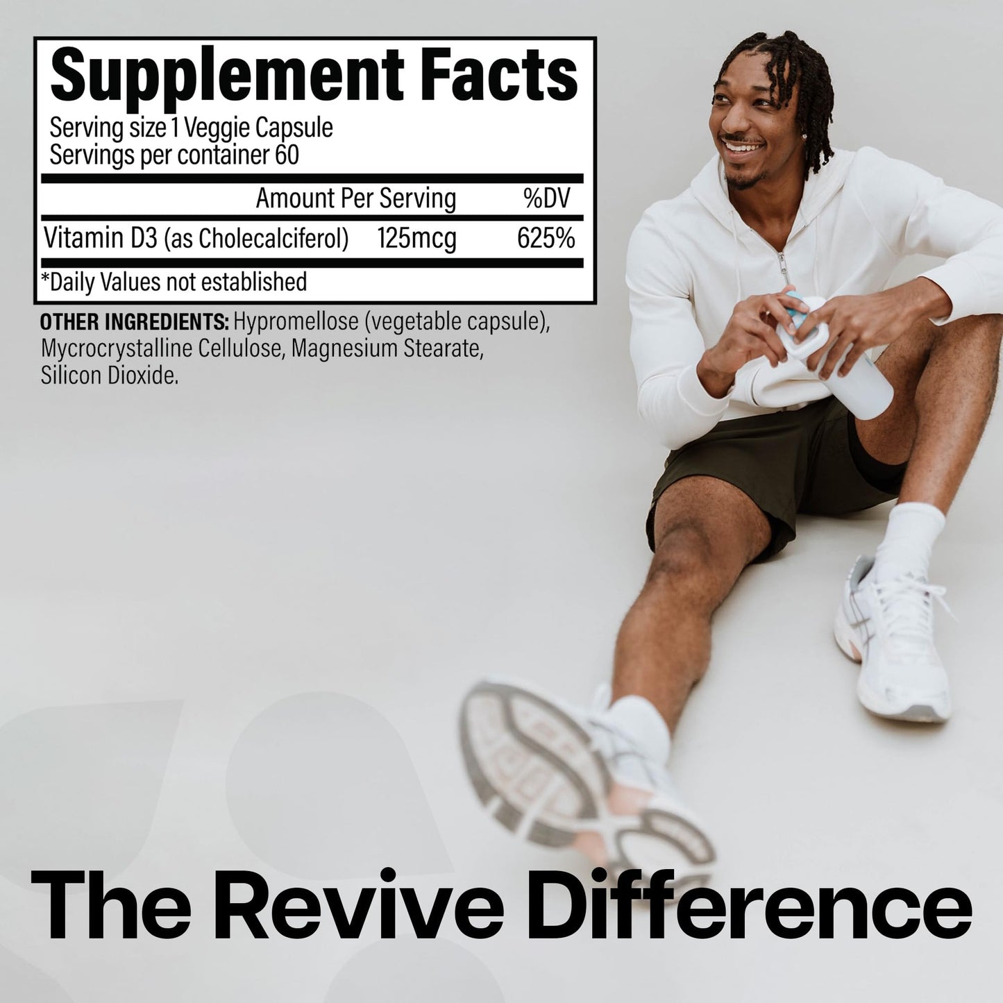 Suplemento vitamina D3 Revive MD para salud ósea y sistema inmune