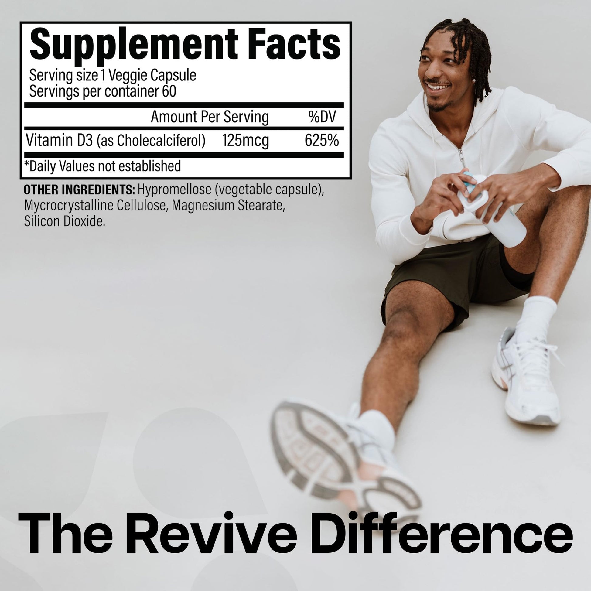 Suplemento vitamina D3 Revive MD para salud ósea y sistema inmune
