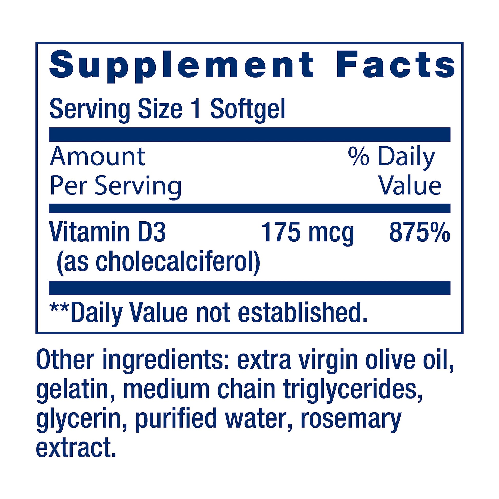 Suplemento Vitamina D3 para salud inmunológica y ósea